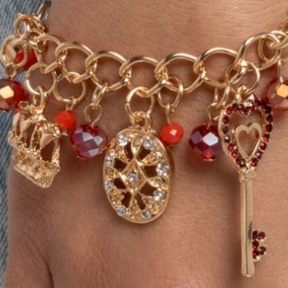 Paparazzi Gold Bracelet with Red Charms - Picture 6 of 7